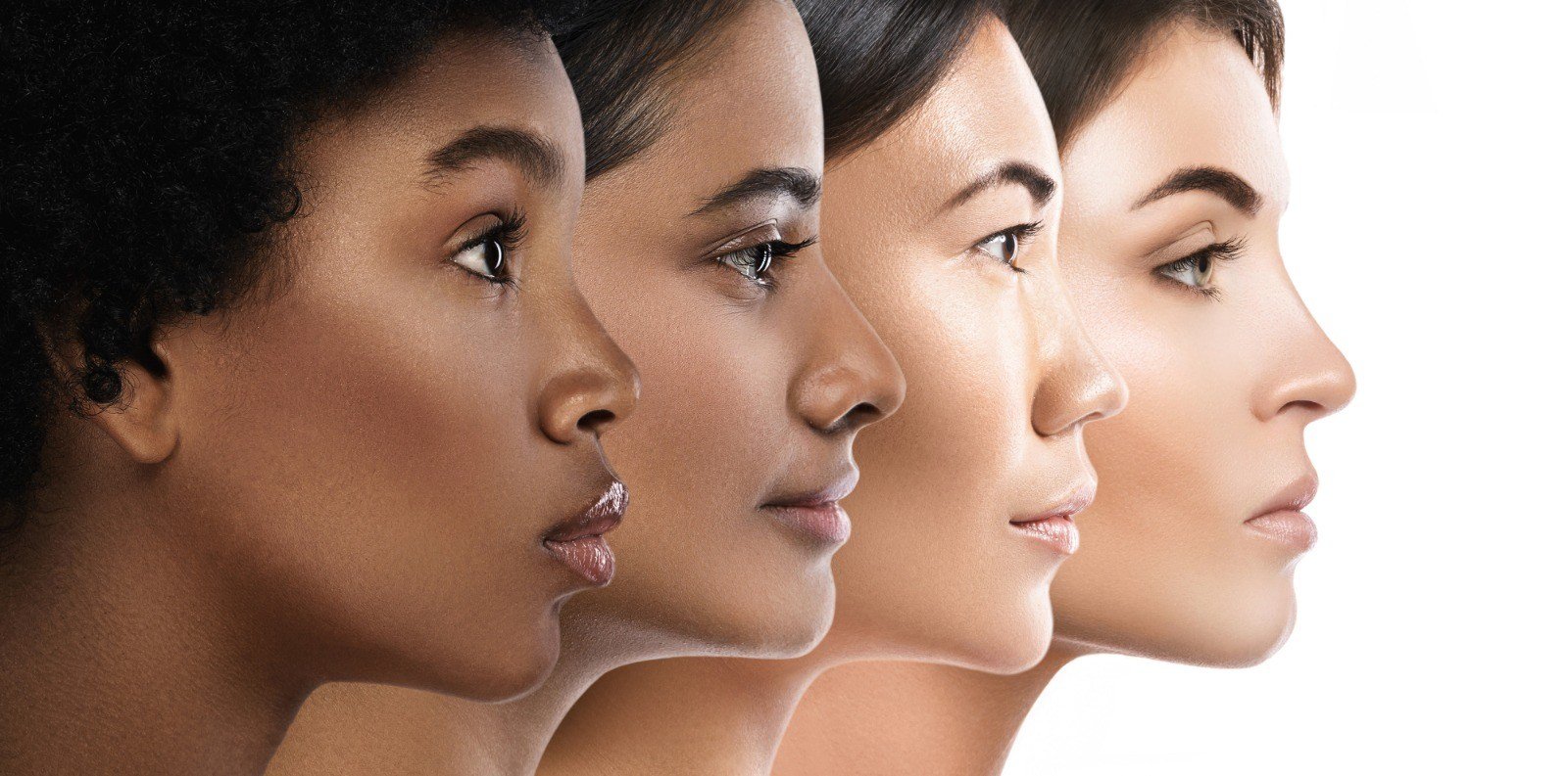 Group of diverse faces representing personalised, inclusive skincare formulation